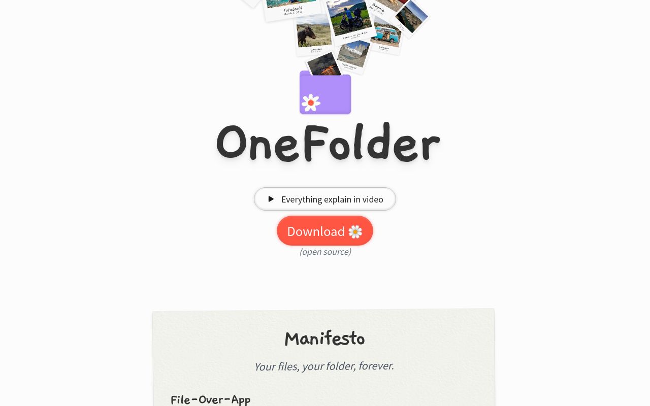 OneFolderApp 官网截图
