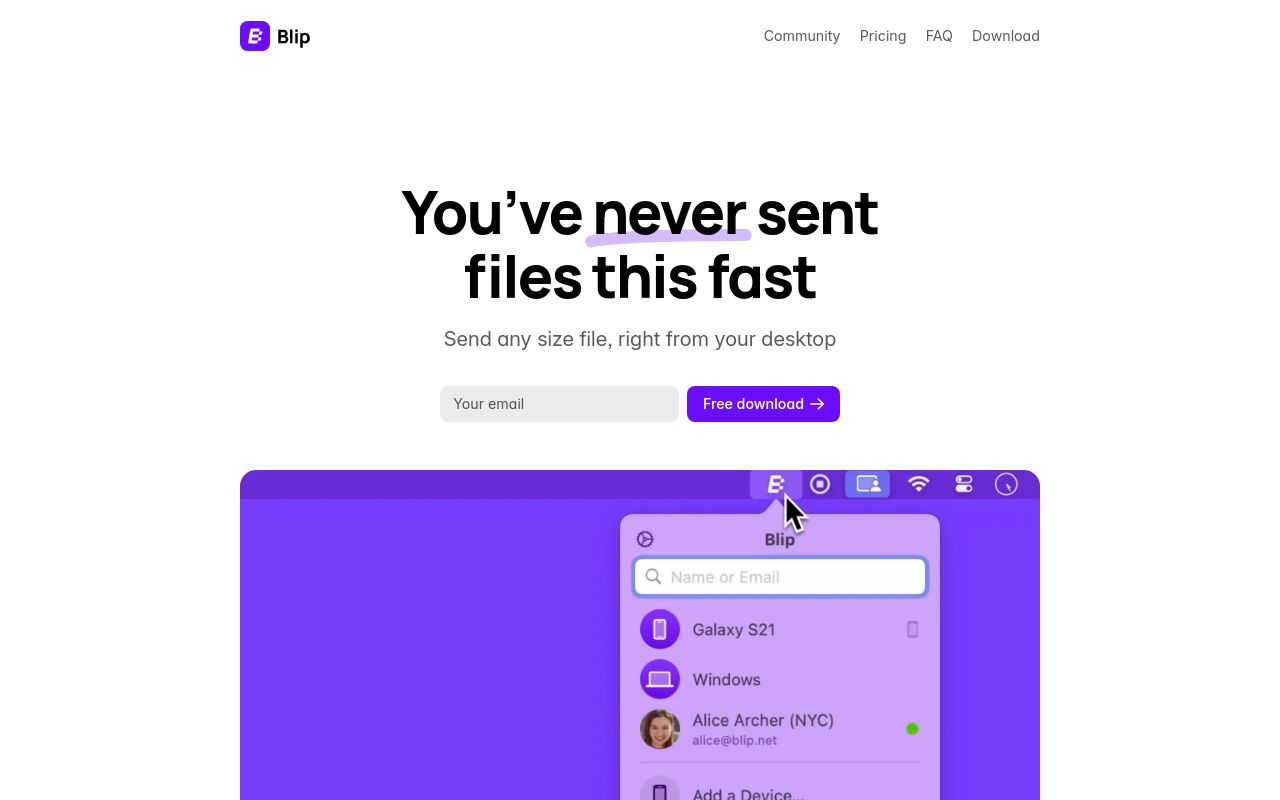 Blip 官网截图